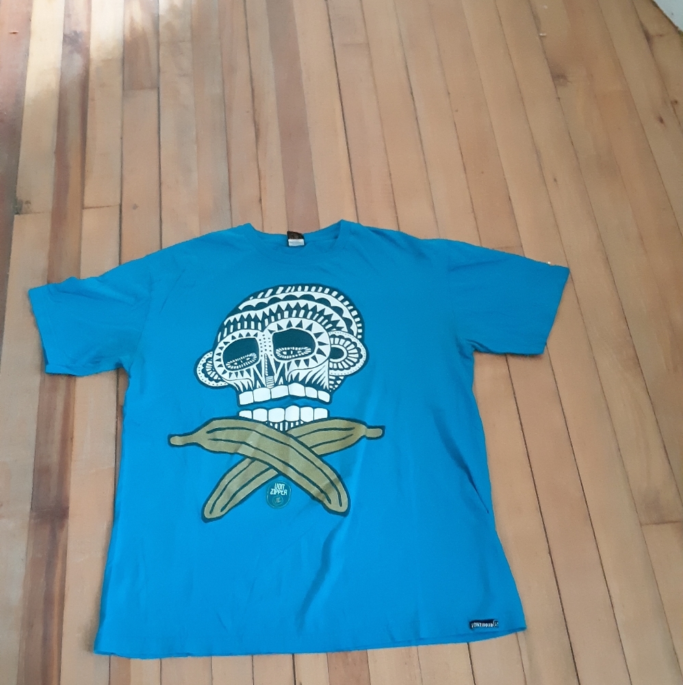 Von Zipper Men's T-shirt blue whit logo size L